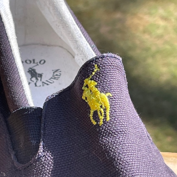 Polo Ralph Lauren Navy Canvas Slip--On Shoes Size 2 - Picture 2 of 13